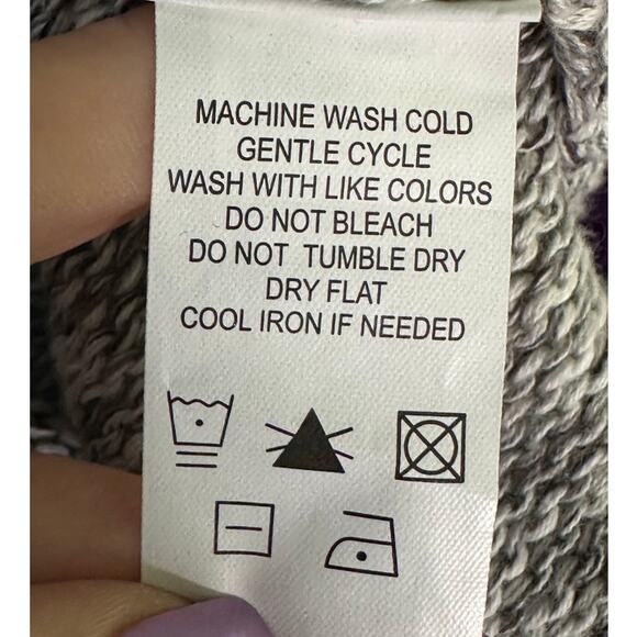 Gray knit long sleeves hoodie sweater size large - Picture 4 of 15